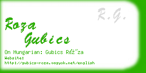 roza gubics business card